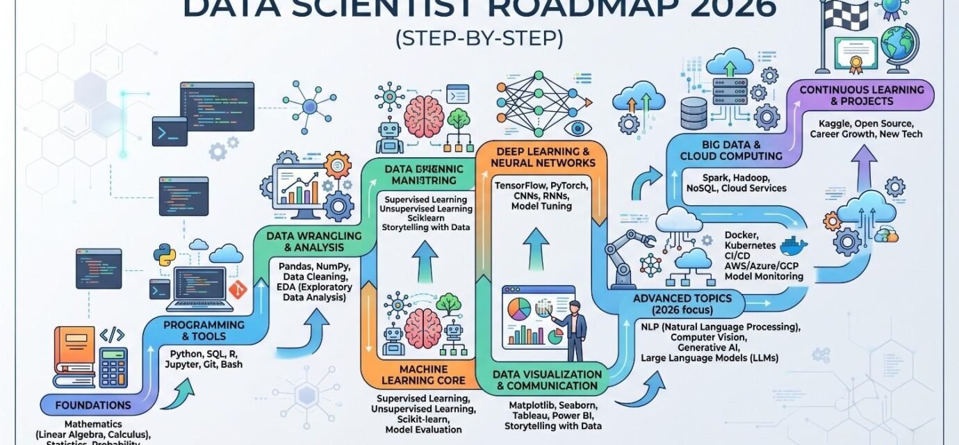Data Scientist Roadmap 2026 (Step-by-Step)
